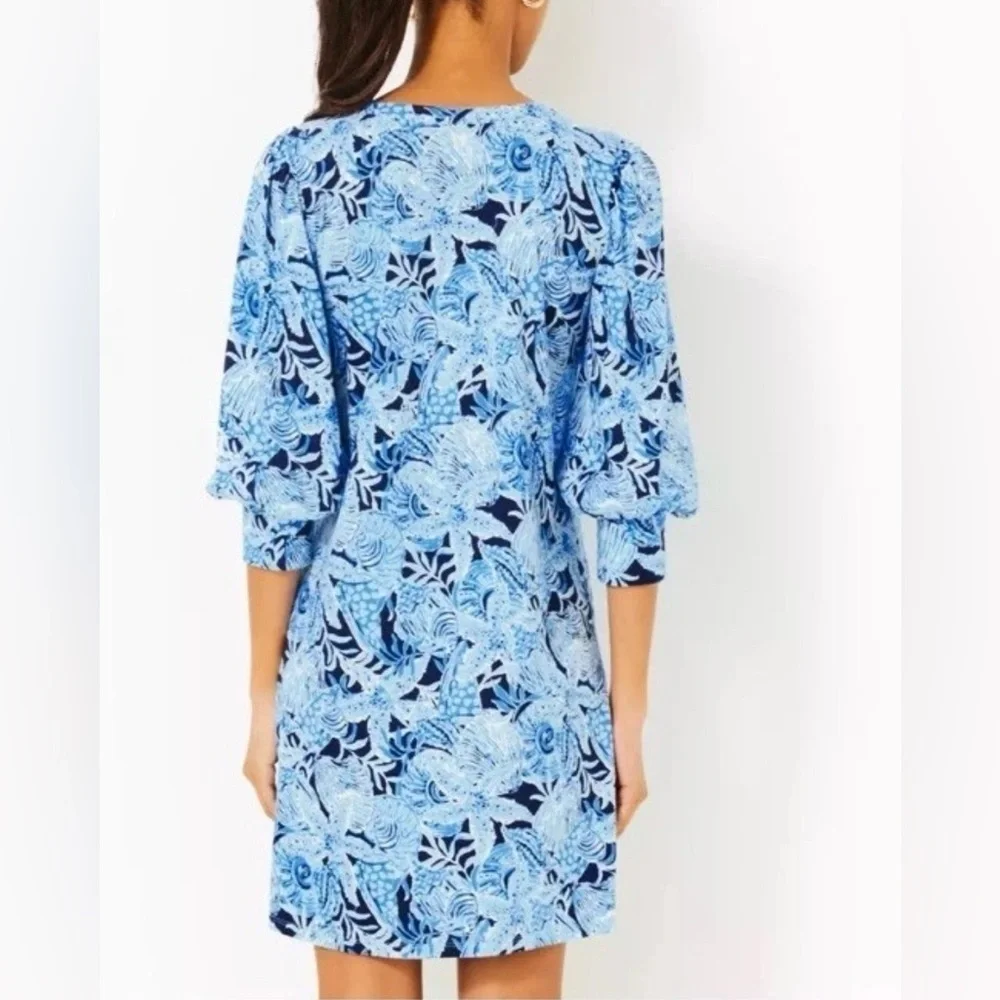 Lilly Pulitzer Women’s Cass Dress in Bonaire Blue Coastal Constellation, Size XS - Picture 3 of 12